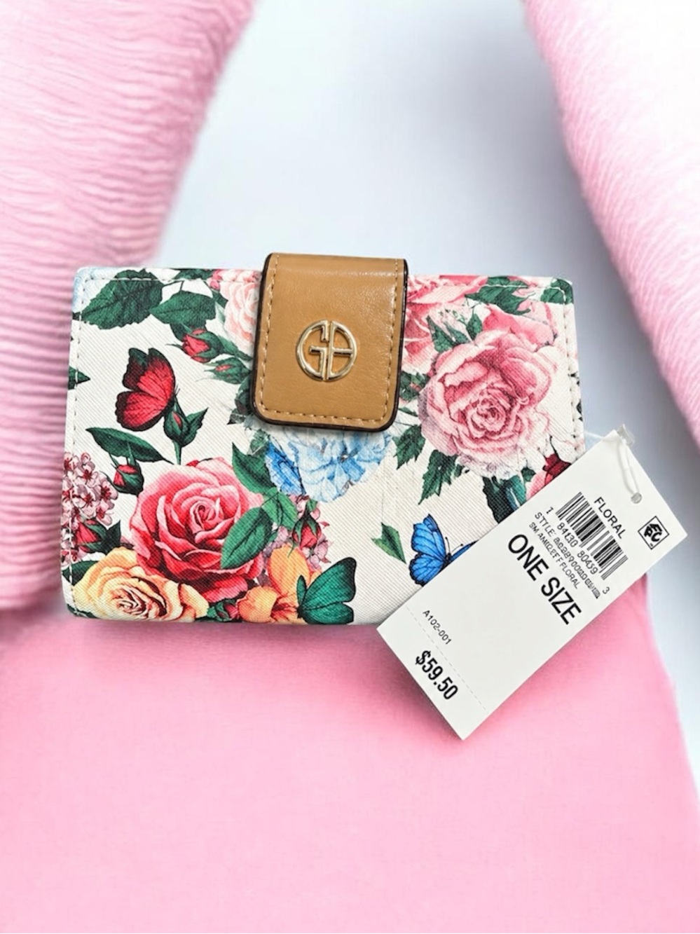 Gianni Bini Floral Wallet with Tan Tab